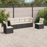 Cumpara ieftin Gossi set mobilier de gradina cu perne, 6 piese, negru, poliratan
