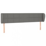 Cumpara ieftin Tablie de pat cu aripioare gri inchis 203x23x78/88 cm textil