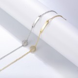 Cumpara ieftin Bratara din Argint 925 - Minimalist Bar Pave Sphere