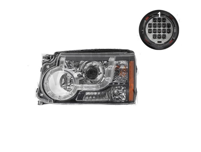 Far Land Rover Discovery/Lr4 (Taa), 03.2009-12.2016, montare fata, stanga, D3S+H7+H8+W3W; electric; cu bec xenon; cu balast; cu motor; cu becuri; xen