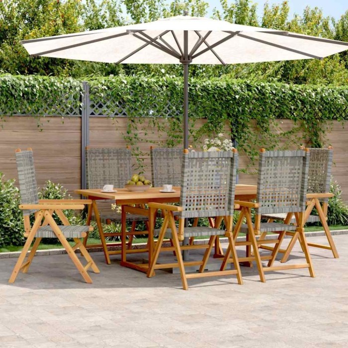 vidaXL Scaune de grădină pliante, 6 buc., 47x47x89 cm, lemn masiv tec 3155053