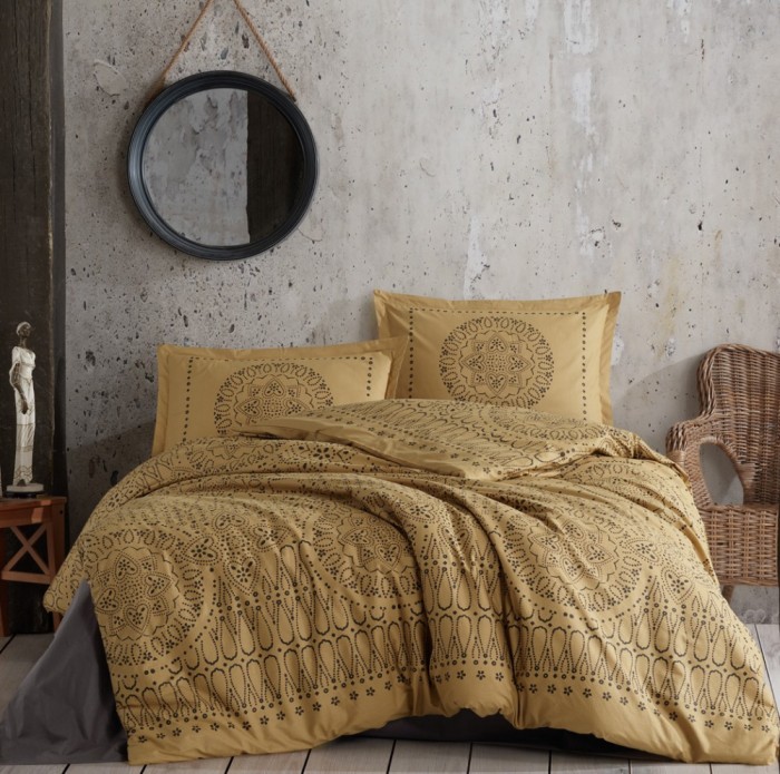 Lenjerie de pat din bumbac 100%, Clasy, pentru pat dublu, model Meritt