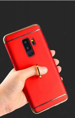 Husa protectie pentru Samsung Galaxy J3 2017 Luxury Red Plated cu Inel de sustinere foto