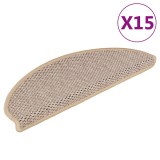 Cumpara ieftin Covorase scari autoadezive 15 buc. bej deschis 65x21x4cm sisal