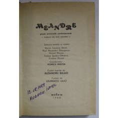 MEANDRE , PROZA UNIVERSALA CONTEMPORANA , coordonator VIORICA MIRCEA , 1988
