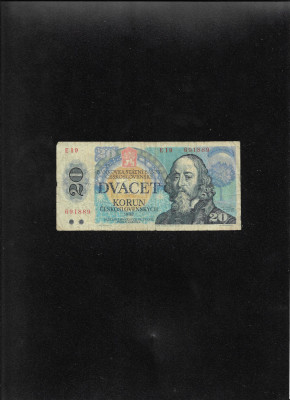 Cehoslovacia 20 korun coroane 1988 seria691889 foto