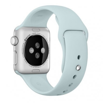 Curea iUni compatibila cu Apple Watch 1/2/3/4/5/6/7, 44mm, Silicon, Turquoise foto