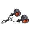 Semnalizari Moto Universale Negre Chopper Bobber Cafe Racer - 2 Bucati, 12V, Metal, Galben