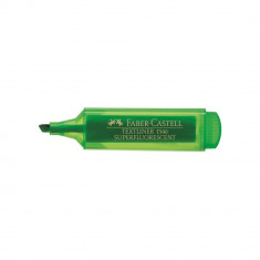 Textmarker Faber – Castell 1546, Verde Super Fluorescent, Rechizite Scolare, Textmarker Pigmentat, Accesorii pentru Birou, Marker Fluorescent Scoala,