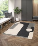 Cumpara ieftin Covor Premium Belgian Model Cancun 18704-965, Marime 80 x 150 cm, Gri, Inaltime Fir 7 mm, Antialergic, Polipropilena, Living, Dormitor, Sufragerie, Bi