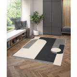 Covor Premium Belgian Model Cancun 18704-965, Marime 80 x 150 cm, Gri, Inaltime Fir 7 mm, Antialergic, Polipropilena, Living, Dormitor, Sufragerie, Bi