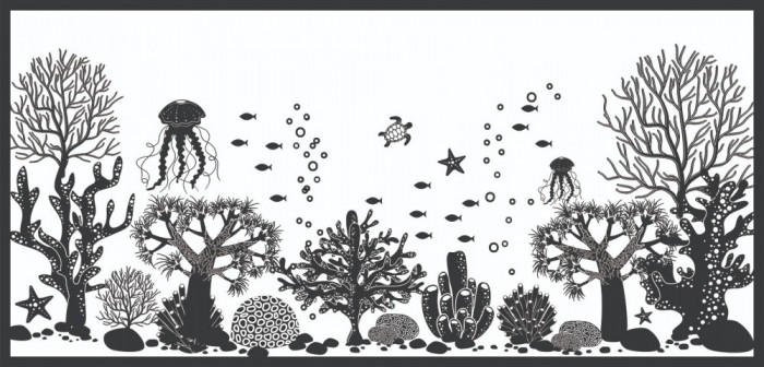 Sticker decorativ, Ocean, Negru, 85 cm, 7275ST-1