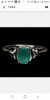 Inel Argint 925 Placat Aur Alb cu Smarald Natural 5x7mm, Marime 6.5