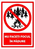 Semn nu faceti focul in padure