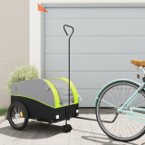 Remorca pentru biciclete, negru si verde, 45 kg, fier GartenMobel Dekor, vidaXL