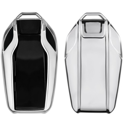 Husa Cheie Auto pentru BMW / Land Rover - Display, Silicon, Silver, 47310.94 foto
