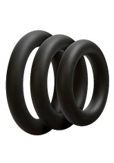 Set 3 Inele Penis Silicon Optimale, Negru foto