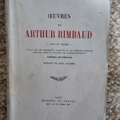 OEUVRES de ARTHUR RIMBAUD - VERS ET PROSES - , preface de PAUL CLAUDEL , 1924