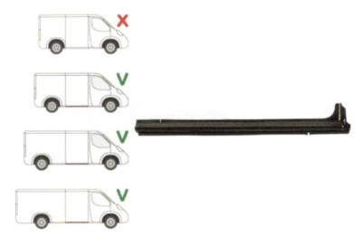 Prag FORD TRANSIT (V184/5), 05.2000-04.2006; TRANSIT/TOURNEO (V347/8), 05.2006-04.2013, partea dreapta, metal galvanizat; sub usa culisanta; lung; lu foto