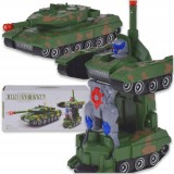 ROBOT AUTOMAT TANK AUTOBOT 2-&icirc;n-1 VEHICUL ALIMENTAT CU BATERIE SE ILUMINEAZĂ ȘI SE CONDUCE PENTRU COPII