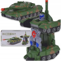 ROBOT AUTOMAT TANK AUTOBOT 2-&icirc;n-1 VEHICUL ALIMENTAT CU BATERIE SE ILUMINEAZĂ ȘI SE CONDUCE PENTRU COPII