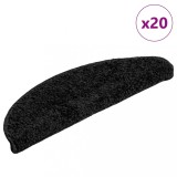 Covorașe scară 20 buc Negru 56x17x3 cm
