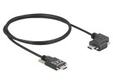 Cablu USB C 2.0 DELOCK 1m, mufă 90&deg; st&acirc;nga/dreapta, cod 80956