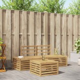 Cumpara ieftin Set de canapele de exterior 4 Bucata Alb Lemn Solid de Acacia