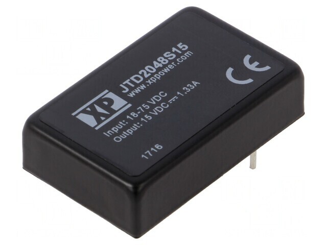 Convertor DC/DC 20W 18-75V la 15V 1,33A THT