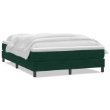 Cumpara ieftin Pat box spring cu saltea, verde inchis, 160x220 cm, catifea