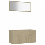 Set mobilier baie, 2 piese, stejar Sonoma, PAL