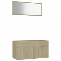 Set mobilier baie, 2 piese, stejar Sonoma, PAL