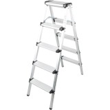 Evotools 679831 - Scara constructii dubla 1.2 m 150 kg 5 trepte tronson