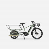 Bicicletă electrică cargo LONGTAIL R500E &Icirc;ncărcătură spate Verde deschis, Btwin