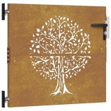 Cumpara ieftin Poarta pentru gradina, 85x100 cm, otel corten, model copac