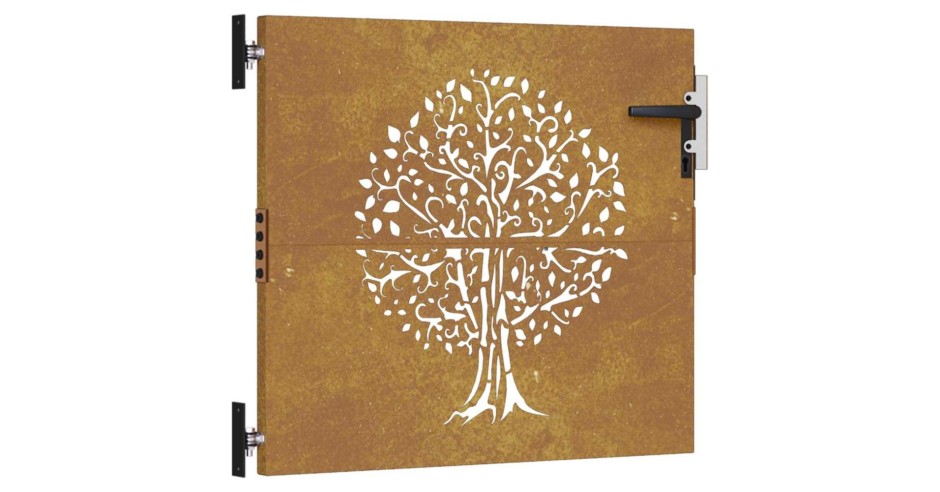 Poarta pentru gradina, 85x100 cm, otel corten, model copac | Okazii.ro