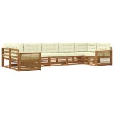 vidaXL Set de canapele de exterior cu pernă 7 pcs Natural și Crem 3383808
