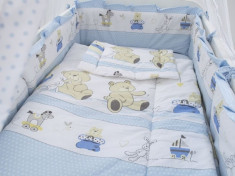 Lenjerie MyKids Teddy Play Blue M2 5+1 Piese M2 140x70 cm foto