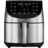 Friteuza aer cald Tesla AF701BX, 7 L, 1700W, Panou digital, 12 programe, Inox
