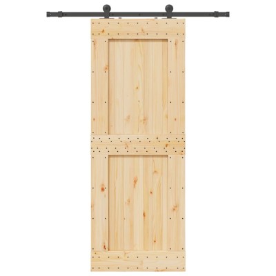 vidaXL Ușă glisantă cu set de feronerie 85x210 cm, lemn masiv de pin 3332714 foto