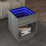 Gossi masuta de cafea cu led infinity, gri sonoma, 40x40x50 cm