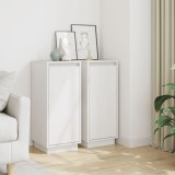 Servante, 2 buc., alb, 31,5x34x75 cm, lemn masiv de pin