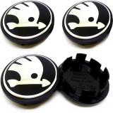 Set 4 Capace centrale pentru jante de aliaj cu logo SKODA 65mm