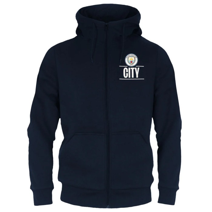 Manchester City hanorac de bărbați cu glugă SLab zip navy - XL