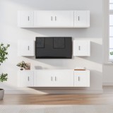 vidaXL Set dulap TV, 8 piese, alb, lemn prelucrat