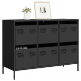 VidaXL Dulap, negru, 101,5x39x73,5 cm, oțel laminat la rece