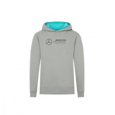 Mercedes AMG Petronas hanorac cu glugă pentru copii Hoody Large Logo grey F1 Team 2024 - 128 cm (dětsk&eacute;)