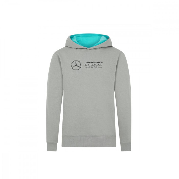 Mercedes AMG Petronas hanorac cu glugă pentru copii Hoody Large Logo grey F1 Team 2024 - 164 cm (dětsk&eacute;)