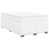 Cumpara ieftin Pat box spring cu saltea, alb, 120x190 cm, piele ecologica