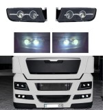 Cumpara ieftin Proiectoare de ceata LED cu faza lunga pentru MAN TGX TGS TGL 24V - Lentile duble OEM 81251016521 81251016522